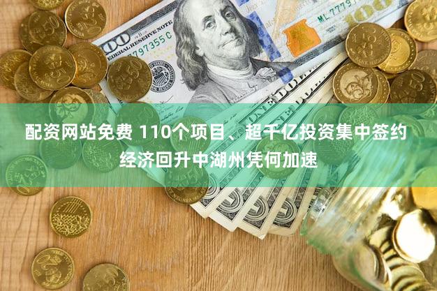 配资网站免费 110个项目、超千亿投资集中签约 经济回升中湖州凭何加速