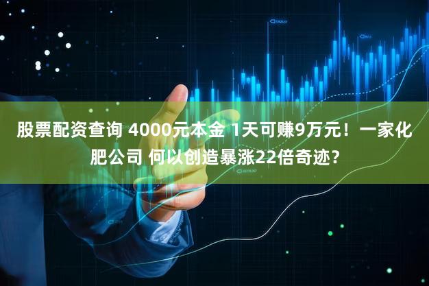 股票配资查询 4000元本金 1天可赚9万元！一家化肥公司 何以创造暴涨22倍奇迹？