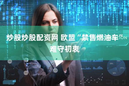 炒股炒股配资网 欧盟“禁售燃油车”难守初衷